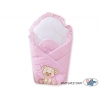 Babynestchen mit Steife Einlage - Bär mit Schleife rosa