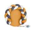 Babynestchen / Spielmatte / Bettschlange Geflochten / 2 in1 - weiß-honiggelb-anthrazit  Babynest Geflochten Bettschlange