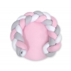 Babynestchen / Spielmatte 2 in1 - weiß-rosa-grau Zopf Bettschlange Geflochten