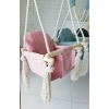 Babyschaukel Bunny  aus Holz und Stoff Rosa Kaninchen