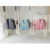Babyschaukel Bunny  aus Holz und Stoff Rosa Kaninchen