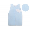 Babyschlafsack - Hängende Herzen blau gestreift