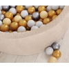Bällebad 90 x 30 cm Minkystoff mit Bällen 300st - beige