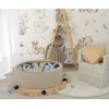 Bällebad 90 x 30 cm Minkystoff mit Bällen 300st - beige