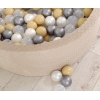Bällebad 90 x 30 cm Minkystoff mit Bällen 300st - beige