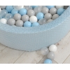 Bällebad 90 x 30 cm Minkystoff mit Bällen 300st - misty blue