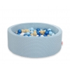 Bällebad 90 x 30 cm Minkystoff mit Bällen 300st - misty blue