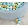 Bällebad 90 x 30 cm Minkystoff mit Bällen 300st - misty blue