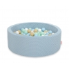 Bällebad 90 x 30 cm Minkystoff mit Bällen 300st - misty blue