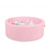 Bällebad 90 x 30 cm Minkystoff mit Bällen 300st - rosa