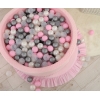 Bällebad 90 x 30 cm Minkystoff mit Bällen 300st - rosa