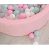 Bällebad 90 x 30 cm Minkystoff mit Bällen 300st - rosa