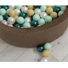 Bällebad 90 x 30 cm Minkystoff mit Bällen 300st - schokoladen