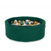 Bällebad 90 x 30 cm Minkystoff mit Bällen 400st - flaschengrün