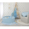 Bällebad 90 x 30 cm Minkystoff mit Bällen 400st - misty blue