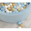 Bällebad 90 x 30 cm Minkystoff mit Bällen 400st - misty blue