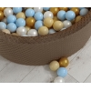 Bällebad 90 x 30 cm Minkystoff mit Bällen 400st - schokoladen
