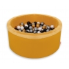 Bällebad aus Minkystoff Bällepool mit bunten Bällen 200st - honey yellow