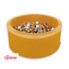 Bällebad aus Minkystoff Bällepool mit bunten Bällen 200st - honey yellow