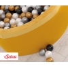 Bällebad aus Minkystoff Bällepool mit bunten Bällen 200st - honey yellow