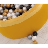 Bällebad aus Minkystoff Bällepool mit bunten Bällen 200st - honey yellow