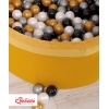 Bällebad aus Minkystoff Bällepool mit bunten Bällen 200st - honey yellow