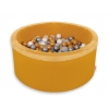 Bällebad aus Minkystoff Bällepool mit bunten Bällen 200st - honey yellow