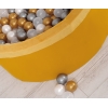Bällebad aus Minkystoff Bällepool mit bunten Bällen 200st - honey yellow