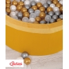 Bällebad aus Minkystoff Bällepool mit bunten Bällen 200st - honey yellow