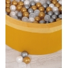 Bällebad aus Minkystoff Bällepool mit bunten Bällen 200st - honey yellow