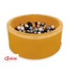 Bällebad aus Minkystoff Bällepool mit bunten Bällen 200st - honey yellow