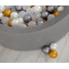 Bällebad aus Minkystoff Höhe 30 cm mit Bällen 200st- dunkelgrau