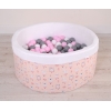 Bällebad aus Minkystoff mit Bällen 200st - Ballerinen rosa