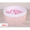 Bällebad aus Minkystoff mit Bällen 200st - Ballerinen rosa