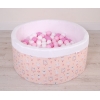 Bällebad aus Minkystoff mit Bällen 200st - Ballerinen rosa