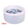 Bällebad aus Minkystoff mit Bällen 200st - blau