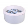 Bällebad aus Minkystoff mit Bällen 200st - blau