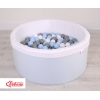 Bällebad aus Minkystoff mit Bällen 200st - blau
