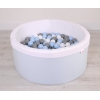 Bällebad aus Minkystoff mit Bällen 200st - blau