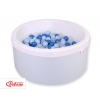 Bällebad aus Minkystoff mit Bällen 200st - blau