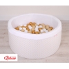 Bällebad aus Minkystoff mit Bällen 200st - goldene Sternchen