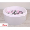 Bällebad aus Minkystoff mit Bällen 200st - grau
