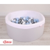 Bällebad aus Minkystoff mit Bällen 200st - grau
