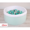 Bällebad aus Minkystoff mit Bällen 200st - minze