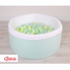 Bällebad aus Minkystoff mit Bällen 200st - minze