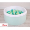 Bällebad aus Minkystoff mit Bällen 200st - minze