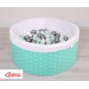 Bällebad aus Minkystoff mit Bällen 200st - minze Sternchen