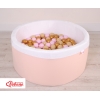 Bällebad aus Minkystoff mit Bällen 200st - puderrosa