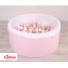 Bällebad aus Minkystoff mit Bällen 200st - rosa