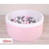 Bällebad aus Minkystoff mit Bällen 200st - rosa